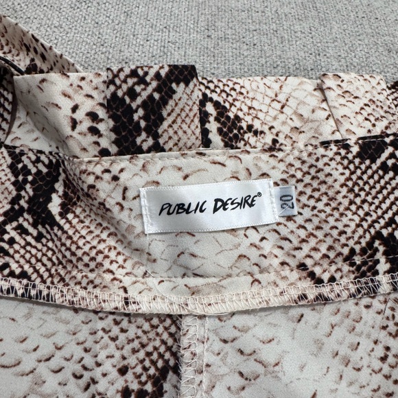 ASOS Public Desire Plus-Size Snake Print Wide-Leg Pants in Beige and Black - Picture 5 of 5